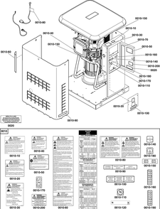 Decals Group Diagram and Parts List for 040375-04  Briggs and Stratton Generator